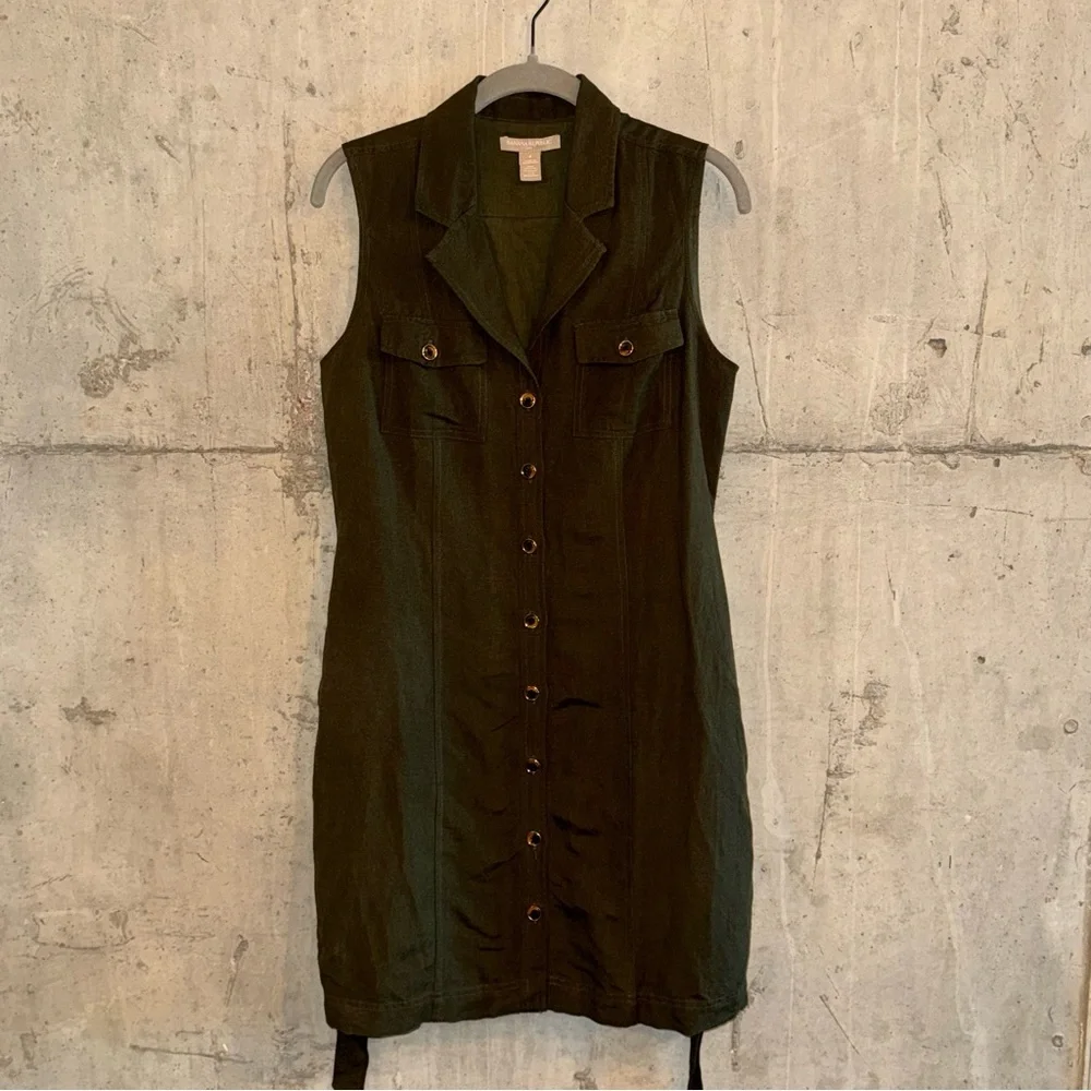 Banana Republic Olive Green Sleeveless Dress - Picture 1 of 4